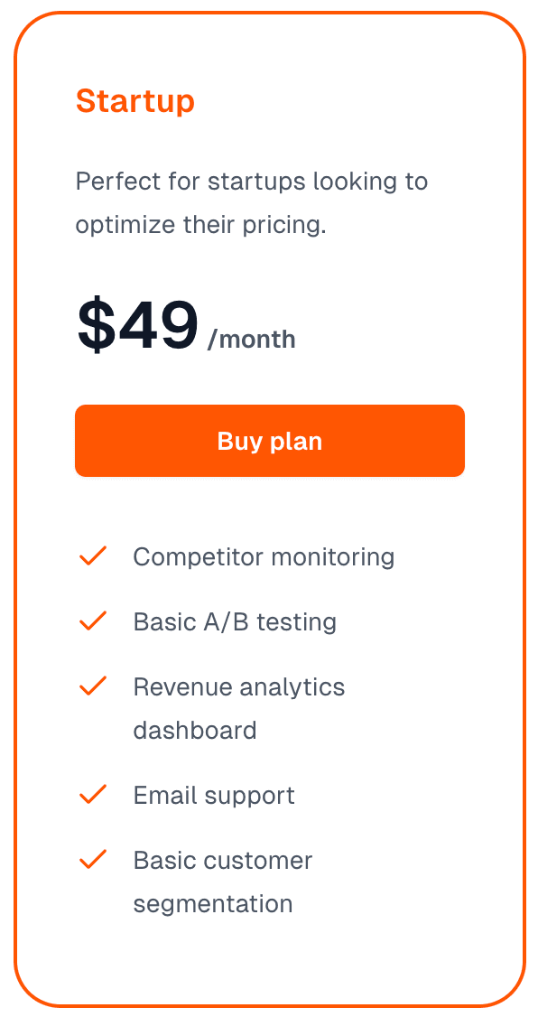 Comparaison of 2nd pricing plan